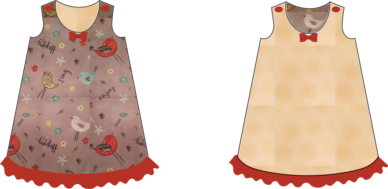 vestito reversibile CARTAMODELLO PDF bambina da anni 1 a 10 anni con tutorial