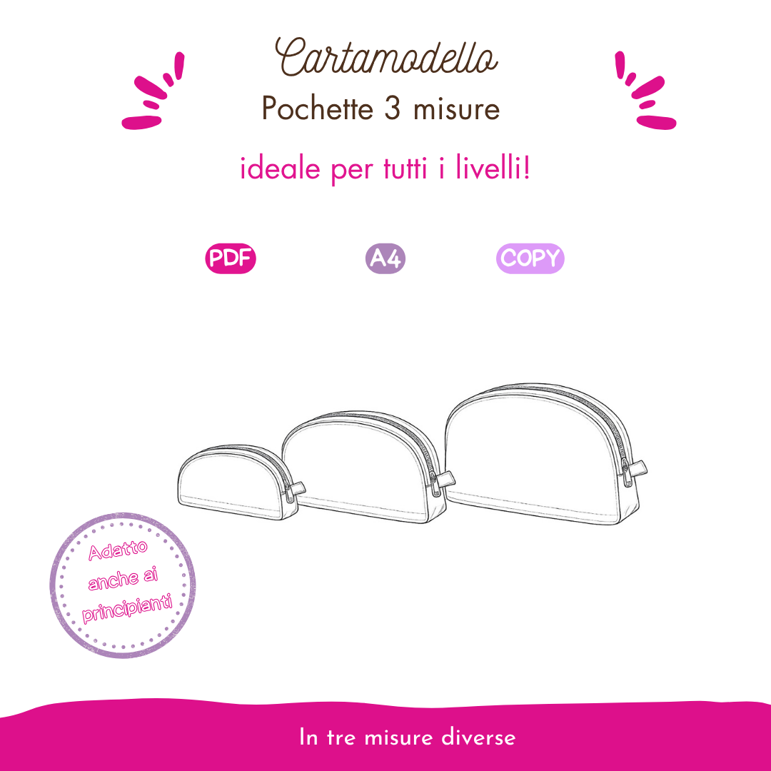 Tutorial con cartamodello Pochette tre misure