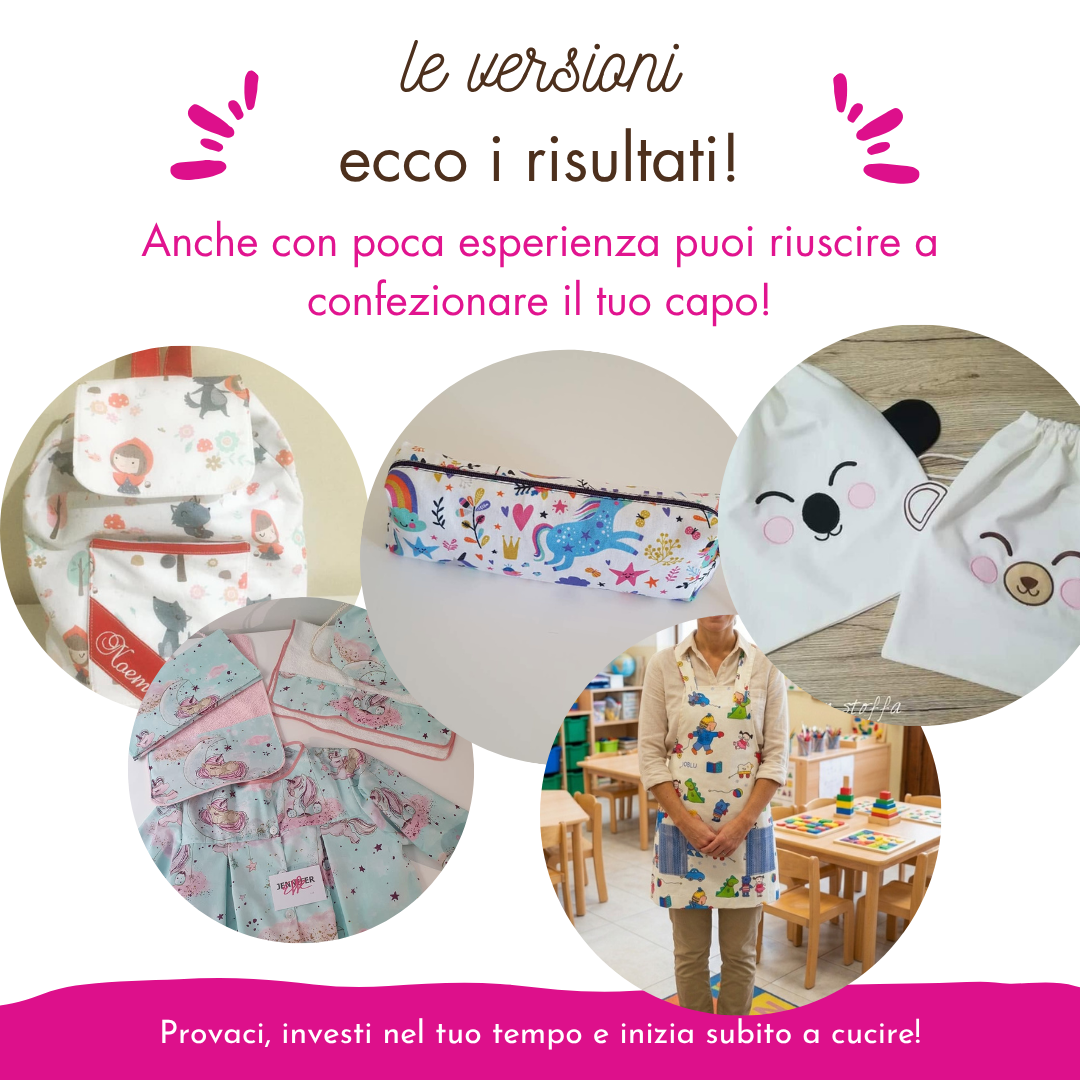 Collezione Cartamodelli scuola e tempo libero: fabric to school + video tutorial