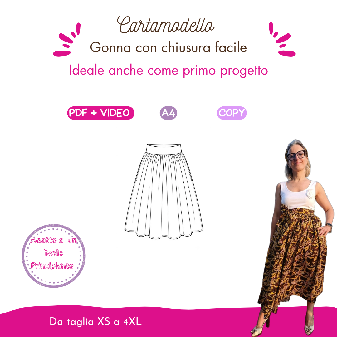 Gonna ampia Baby no zip da taglia XS a 4xl