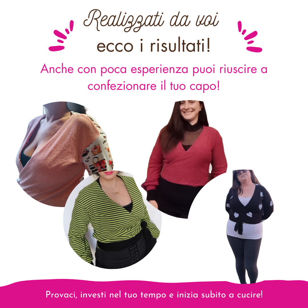 Cardigan scaldacuore Sara donna CARTAMODELLO con VIDEO tutorial  da taglia XS a 5XL