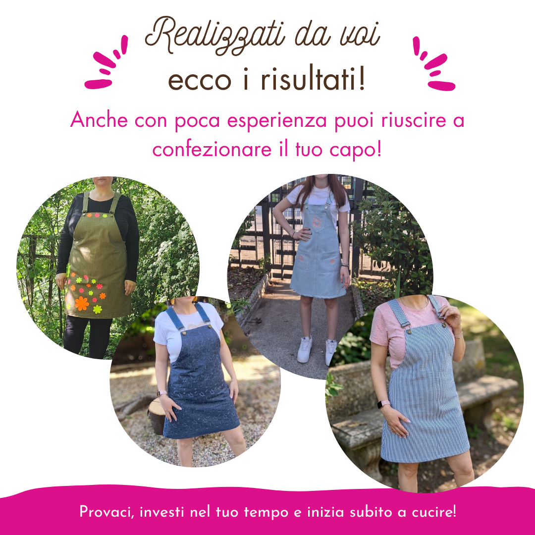 Salopette donna e bambina  Millennial VIDEO TUTORIAL E CARTAMODELLO me e mini me