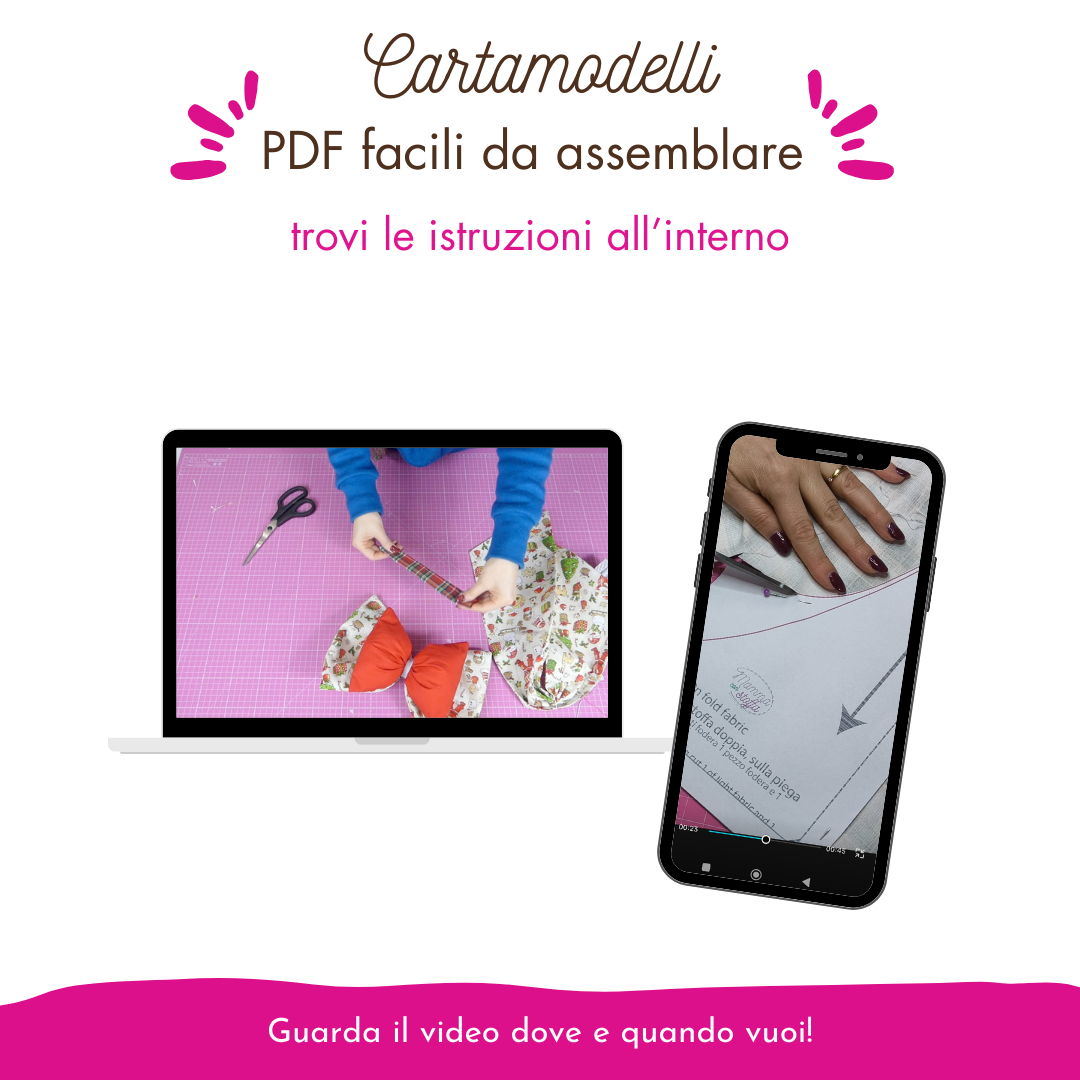 Fiocco Nascita o ornamentale CARTAMODELLO con VIDEO tutorial  in tre misure