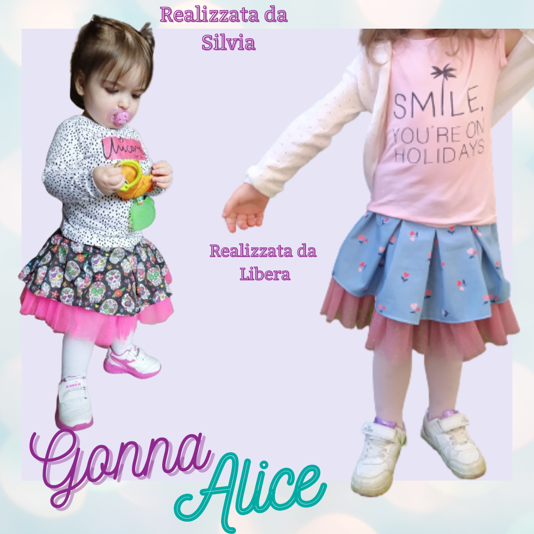 Gonnna a faldoni CARTAMODELLO bambina da 1 a 10 anni Alice