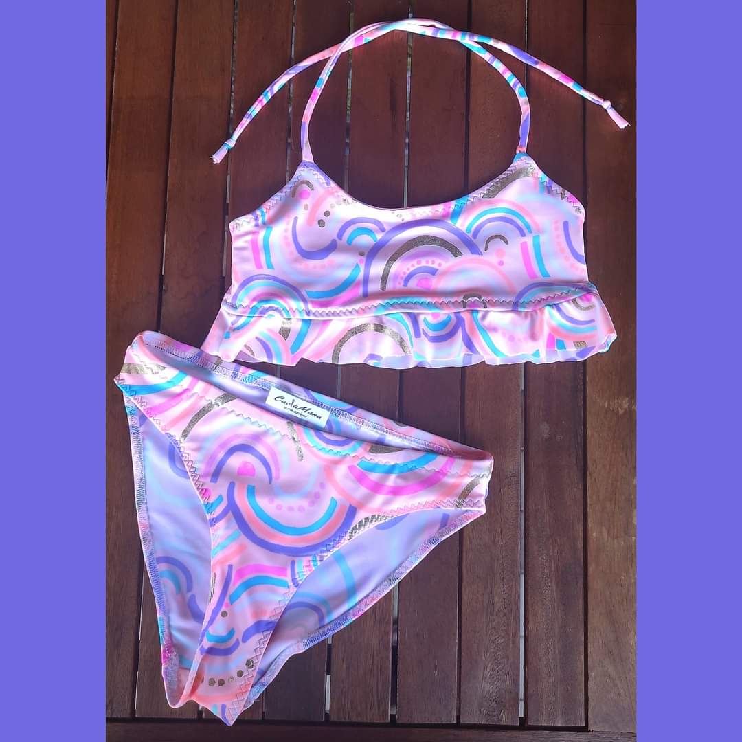 Costume Bikini-tankini CARTAMODELLO Coralie bambina tg 2 a 12/13 anni