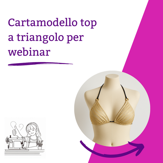 Cartamodello top triangolo da taglia I a V per webinar