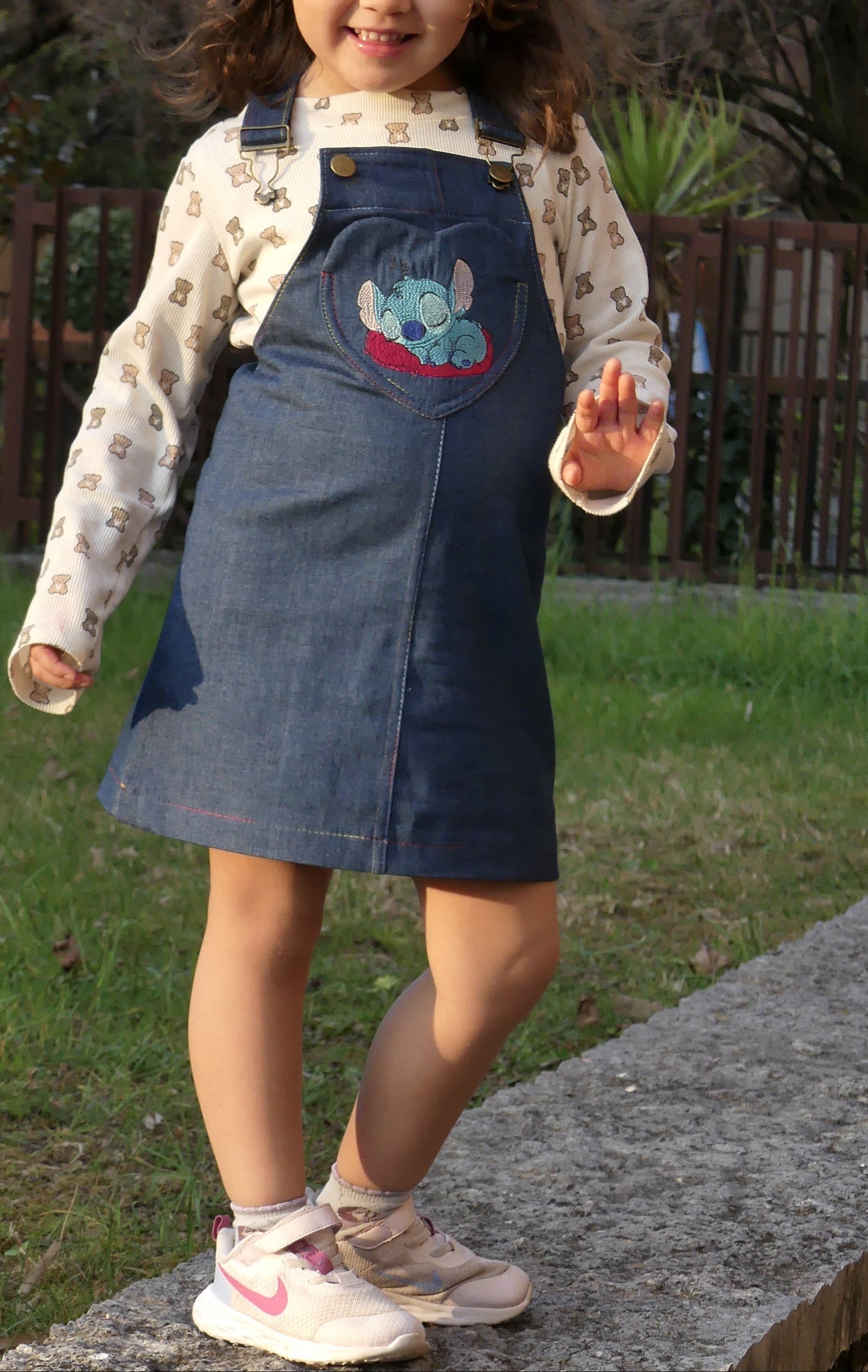 Salopette vestito bambina Millennial Lucy VIDEO E CARTAMODELLO da taglia 1 anno a 12 anni