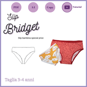 Slip CARTAMODELLO gratuito pdf bambina taglia 3-4  anni