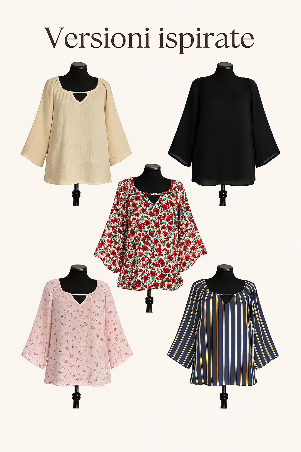 Camiciola Alisea  CARTAMODELLO donna da taglia XS a 5Xl