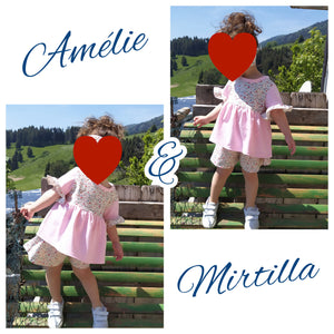 Blusa vestito CARTAMODELLO donna e bambina da taglia S a 6xl - 6 mesi a 11 anni Amélie