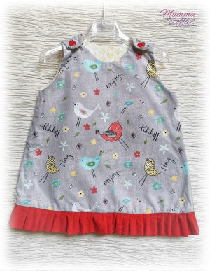 vestito reversibile CARTAMODELLO PDF bambina da anni 1 a 10 anni con tutorial