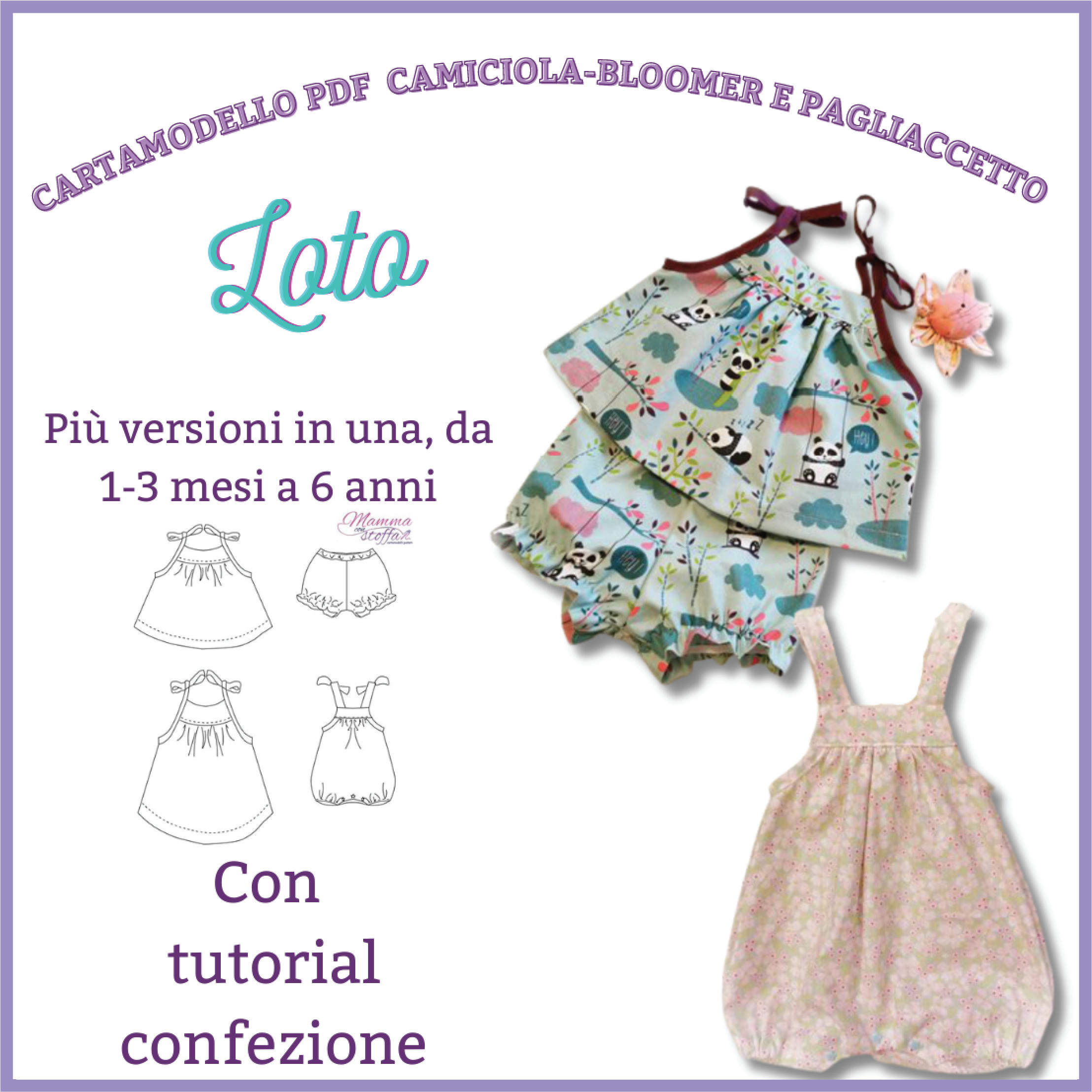 Canotta-bloomer-vestito e pagliaccetto Cartamodello e tutorial