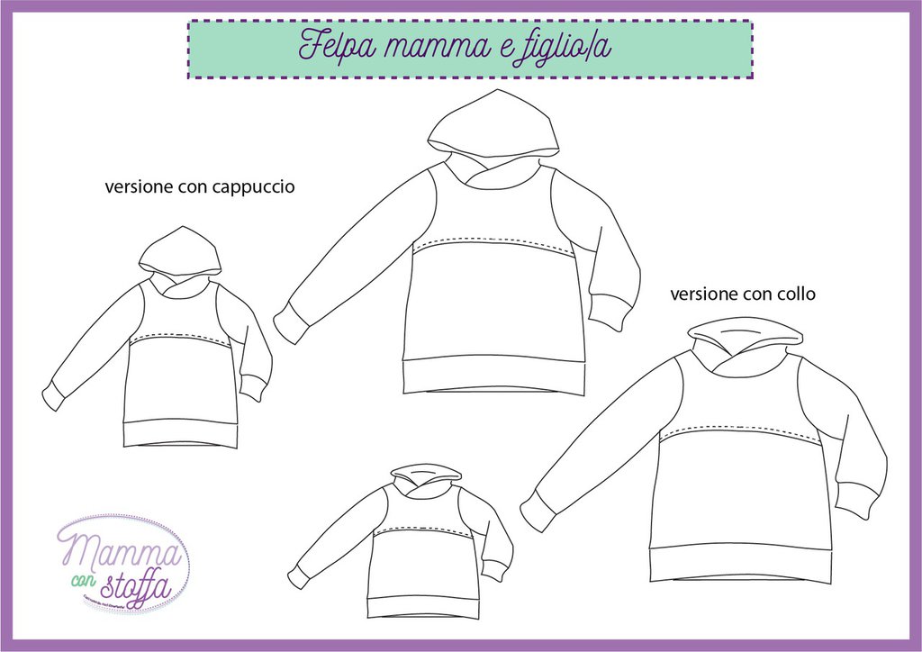 Felpa Donna CARTAMODELLO PDF tulip da taglia S a 6xl, con video tutorial confezione