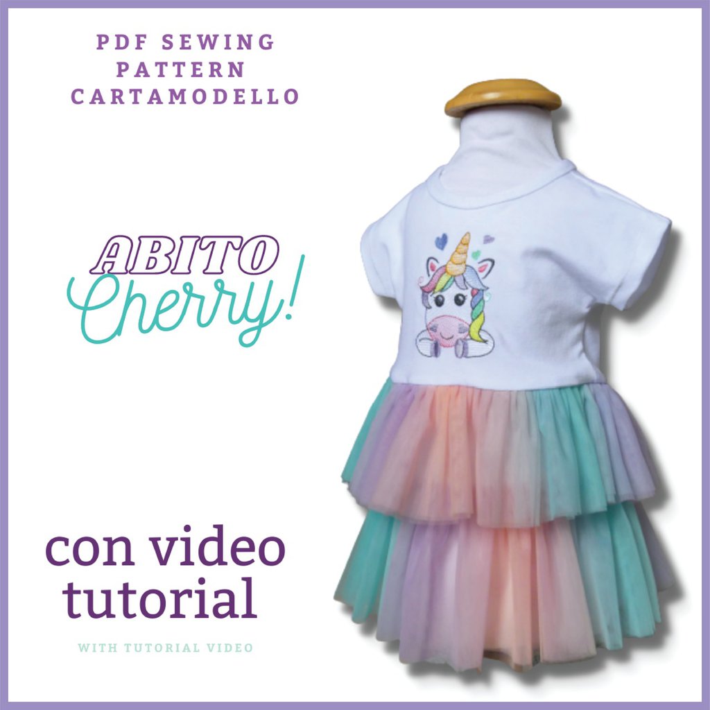 vestito-tshirt CARTAMODELLO PDF bambina cherry