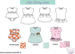 vestito-tshirt CARTAMODELLO PDF bambina cherry