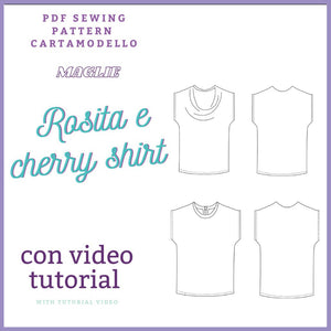 T shirt CARTAMODELLO PDF donna due versioni cherry e Rosita