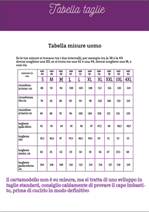 Taglia sales xs uomo